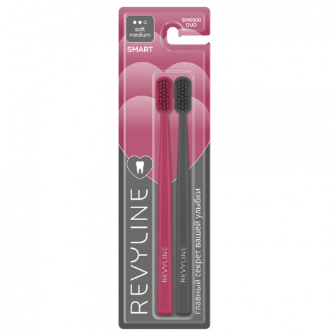 Набор зубных щеток Revyline SM6000 Smart Duo, Raspberry + Grey